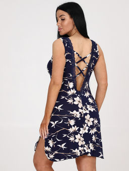 717-С СОРОЧКА ЖЕНСКАЯ (Нарцисс на синем)