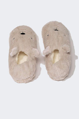 Женские домашние тапочки без шнуровки на плоской подошве - Defacto фото 6