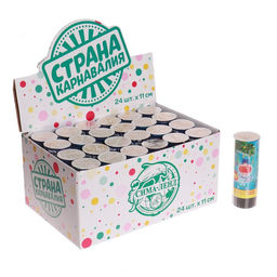 Цена за 24 шт. Хлопушка пружинная С Новым годом!, 11 см конфетти, фольга-серпантин - Страна карнавалия фото 3