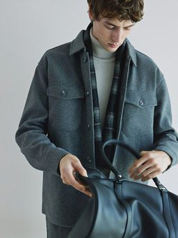 Regular Fit Uzun Kollu Ka?e Erkek G?mlek Ceket