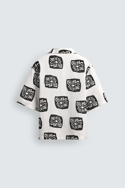 CAMISA RELAXED FIT ESTAMPADO CONTRASTE / Blanco - Zara фото 8