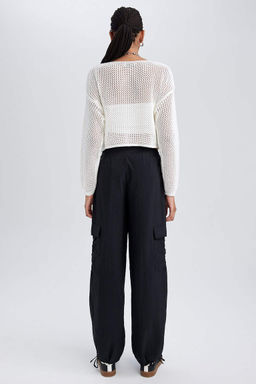 Брюки стандартной длины с завышенной талией Parachute - Defacto фото 9