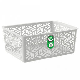 Корзина пластмассовая для хранения Linden 1,4л, 19х14х7,5см, универсальная, полипропилен, светло-серый (Россия) - Домашняя мода фото 3