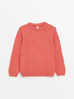 Bisiklet Yaka Basic Uzun Kollu K?z ?ocuk Triko Kazak