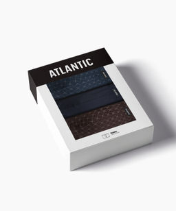 ATLANTIC 3MH-216 Трусы шорты Check - набор 3 шт. океан + темно-синий + коричневый  фото 7