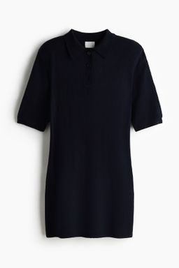 Fine-knit polo dress