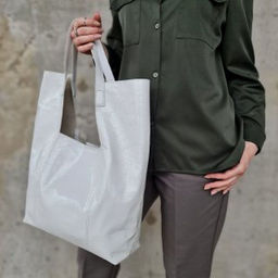 Женская мягкая кожаная сумка шоппер 0054-3 - Cidirro фото 4