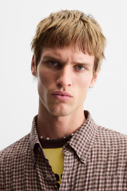 TEXTURED CHECK SHIRT - Zara фото 5