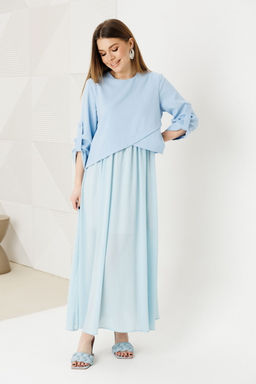 Платье AmberA 1007-10 голубой  фото 4
