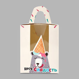 Цена за 5 шт. Коробка для капкейков, кондитерская упаковка, 1 ячейка «Несу сладость», 9×9×11 см