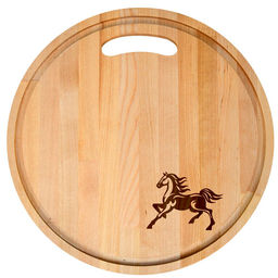 Доска разделочная с желобками Мустанг. Диаметр 28 см, толщина 0,8 см МТ18-238 /МУЛЬТИДОМ/