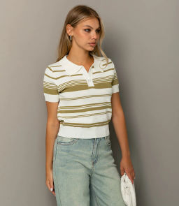 Футболка #КТ1217, оливковый,молочный - Dommod фото 2