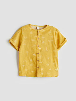 Bask?l? K?sa Kollu Erkek ?ocuk G?mlek