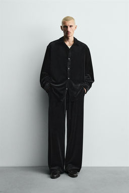 VELVET RELAXED FIT OVERSHIRT