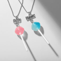 Кулоны парные «Неразлучники. Леденцы», L=40.5 см, набор 2 шт. синие, розовый