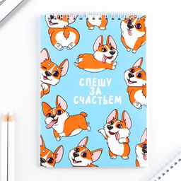 Блокнот А5, 40 л. Обложка картон. Корги