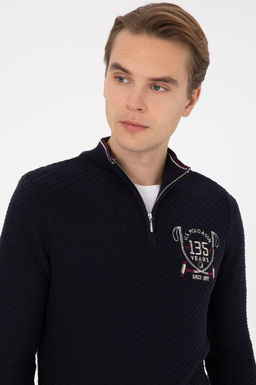 Erkek Slim Fit Yar_m Fermuarl_ Lacivert Kazak - U.s. polo assn фото 2