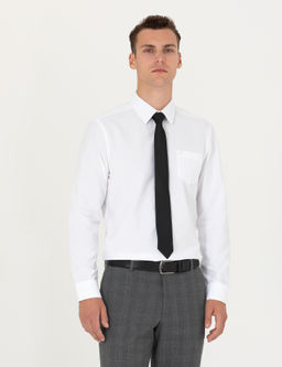 Beyaz Regular Fit Uzun Kollu Basic G_mlek
