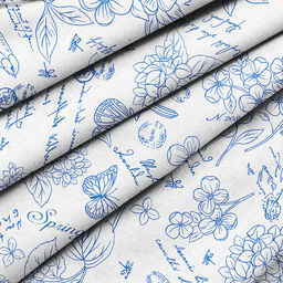 "Жозефина, синий" Скатерть 150х145см, длина стола до 110см, на 4 персоны, хлопок "Премиум" 186г/м2, "Домашняя мода" (Россия)