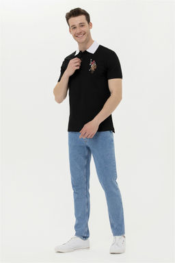 U. S. Polo Assn Мужская черная базовая футболка с воротником-поло - U.s. polo assn фото 11