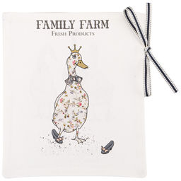 МЕШОЧЕК ПОДАРОЧНЫЙ FAMILY FARM 25Х23СМ,100% ХЛОПОК,БЕЛЫЙ,ТВИЛ,ПРОПИТКА