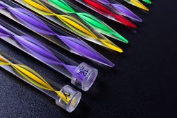 Спицы GAMMA прямые KN-2A акрил d 9.0 мм 27 см 2 шт зеленые  фото 6