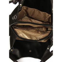 Сумка женская натуральная замша ADEL-267 (отделка ИСК/КОЖА), 3отд, плеч/рем. черный 265448 - Adelia фото 3