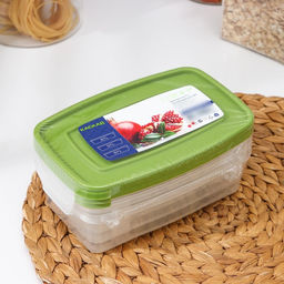 Набор пищевых контейнеров Полимербыт «Каскад», 3 шт., 700 мл, пластик, прозрачные, крышка МИКС