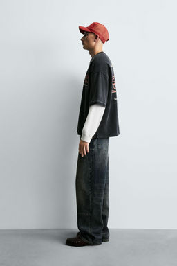 WASHED PRINTED SLOGAN SWEATSHIRT - Zara фото 4