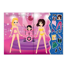 Наклейки Наряди куколку. Суперзвезда, 12 стр.