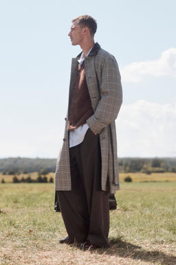 LIMITED EDITION CHECK TRENCH COAT WITH LEATHER DETAIL