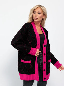 JETTY Кардиган вязаный на пуговицах оверсайз