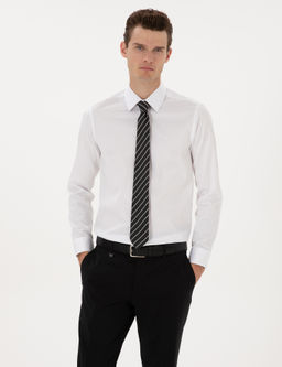 Beyaz Slim Fit Uzun Kollu Basic G_mlek