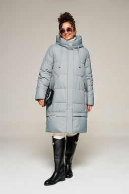 Пальто Beautiful Free 8022 серо-голубой