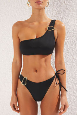 TRENDYOLMILLA Siyah Tek Omuz Aksesuarl? Regular Bikini Tak?m? TBESS25BT00091 фото 9