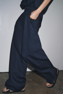 ZW COLLECTION LINEN BALLOON TROUSERS - Zara фото 13