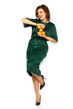 Платье Olga Style С982 зеленый