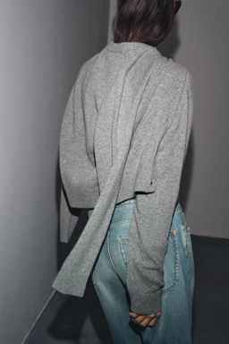 CASHMERE AND WOOL BASIC CARDIGAN - Zara фото 3