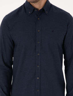 Lacivert Slim Fit %100 Pamuk Yakas_ D__meli Flanel G_mlek - Cacharel фото 6