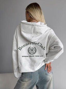 K12907 Толстовка на молнии с капюшоном OVER SIZE (хлопок) МЕЛАНЖ