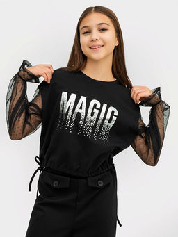 Блуза для девочек в черном цвете - Mark formelle фото 2