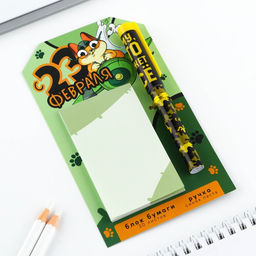 Подарочный набор, ручка шариковая и блок бумаги 30 л «С 23 февраля!»