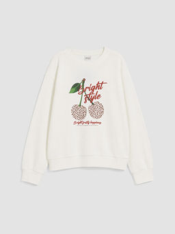 Bisiklet Yaka Bask?l? K?z ?ocuk 2li Sweatshirt - Waikiki фото 2