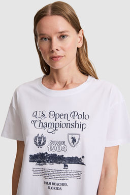 Kad_n Beyaz Bisiklet Yaka Ti__rt - U.s. polo assn фото 2