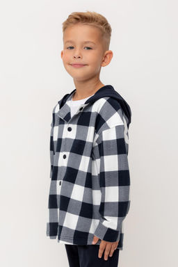 КР 302681/черный,клетка виши рубашка для мал