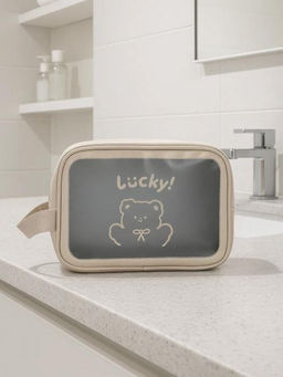 Косметичка "Lucky bear", gray (18х25х11 см)