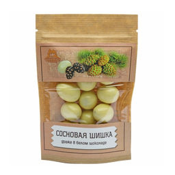 Драже Сосновая шишка в белом шоколаде крафт-пакет 80г