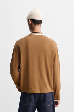 LIMITED EDITION CONTRAST NECK T-SHIRT - Zara фото 13