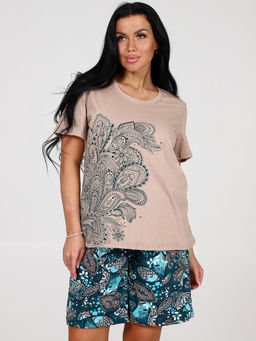 474-ДК ДОМАШНИЙ КОСТЮМ (шорты) (Огурцы на изумрудном) - А-дина фото 3