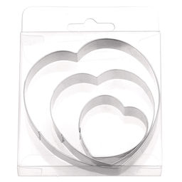 Форма для печенья из нержавеющей стали Сердце набор 3 штуки: 7,5х8х1,3см; 5,8х5,8х1,3см; 3,8х3,8х1,3см, в пластиковой коробке (Китай) - Домашняя мода фото 2